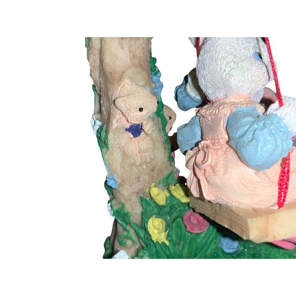 Tabletop Easter Decor- Rabbits Swinging in Tree - Picture 5 of 9